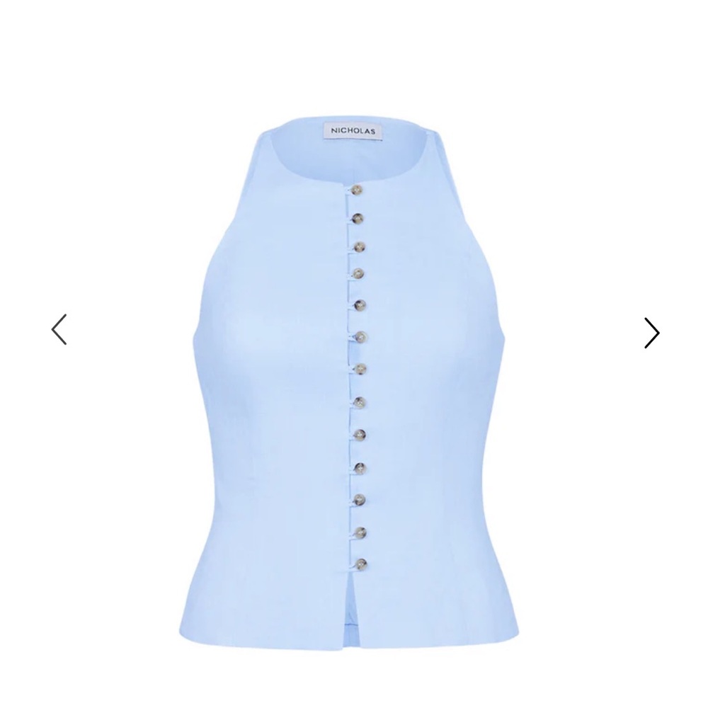 NICHOLAS Sky Blue Sleeveless Blouse